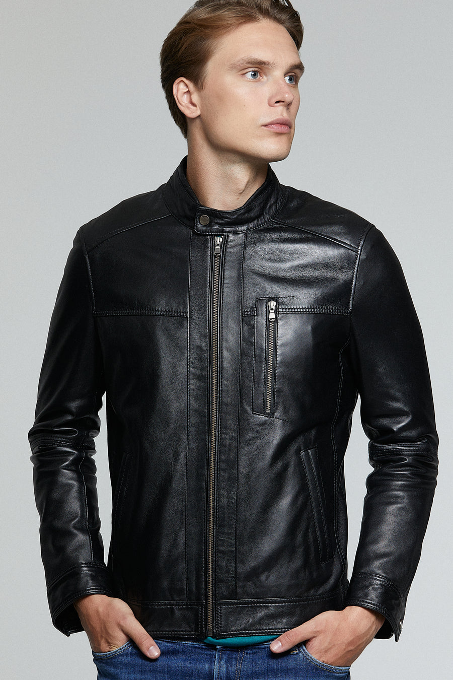 Ford Men's Black Leather Jacket