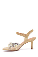 Women's Gold Stone Heeled Sandals | Derimod