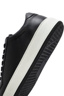 Men's Black Thick Sole Lace Up Leather Sneaker | Derimod