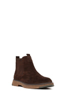 Men's Brown Suede Leather Chelsea Boots | Derimod