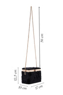 Women's Black Plush Crossbody Bag | Derimod