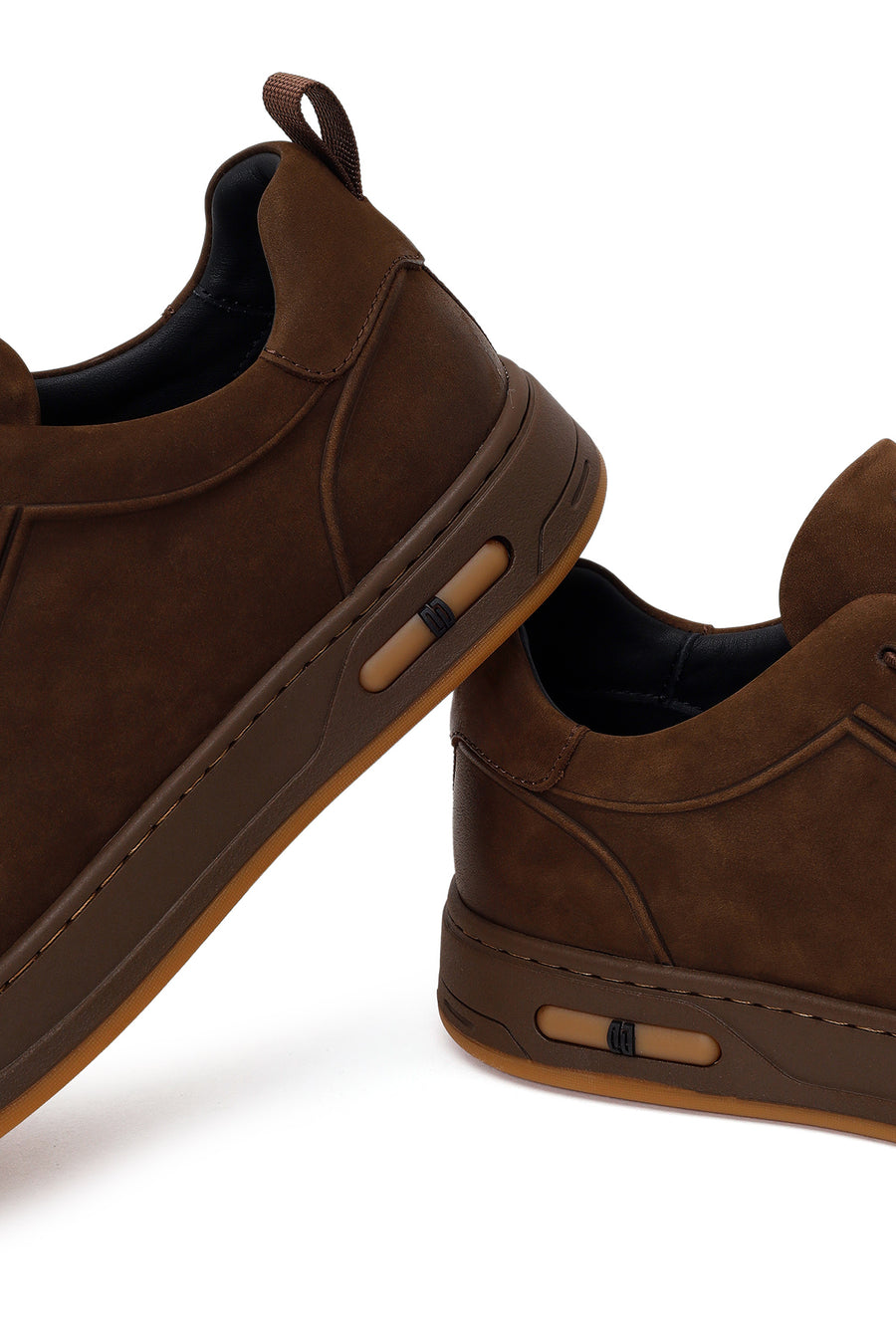 Male Brown Lace-Up Nubuck Leather Sneaker