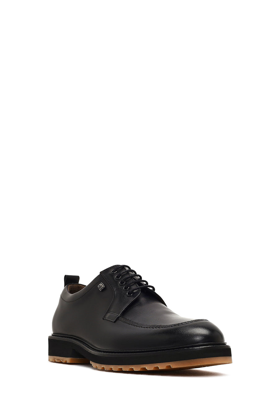 Men's Black Lace-Up Leather Casual Shoes