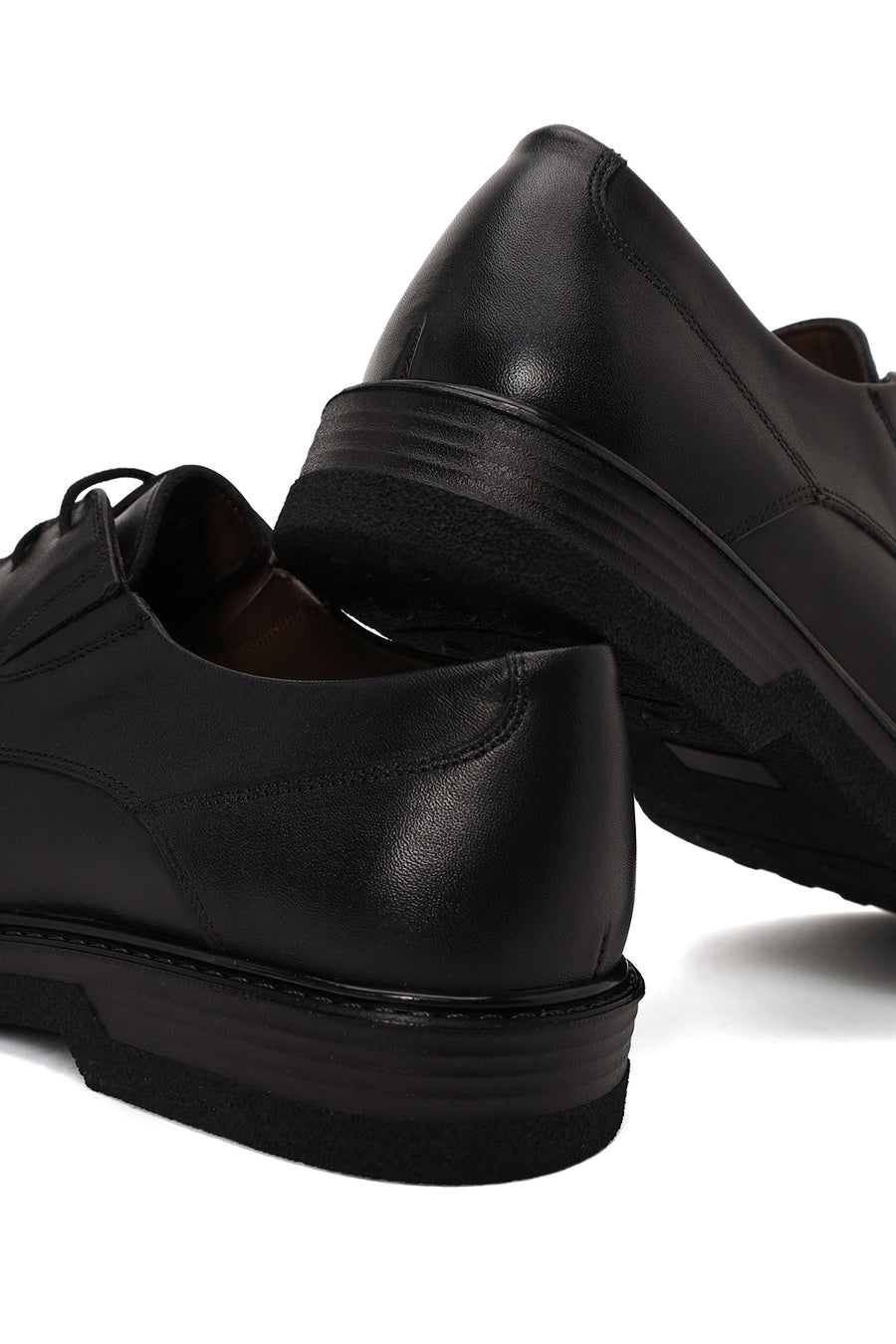 Male Black Lace-Up Leather Casual Shoes