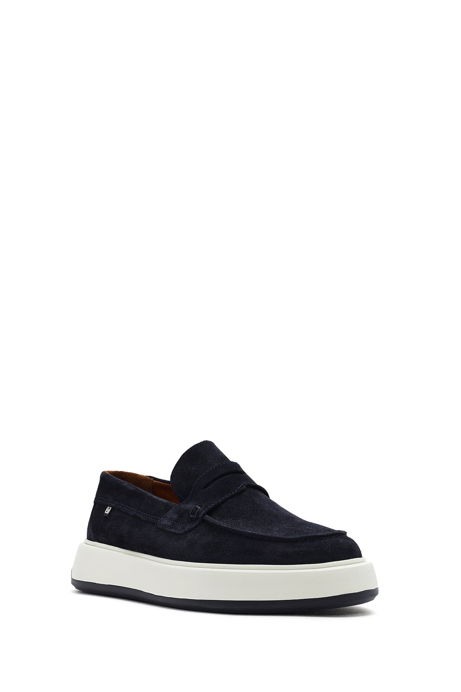 Erkek Lacivert Süet Deri Casual Loafer