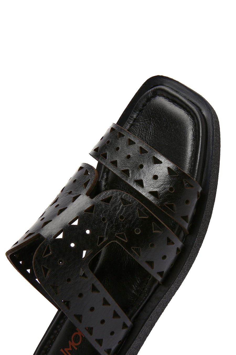 Women's Black Leather Slippers