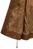 Sienna Woman Brown Oversize Leather Coat | Derimod