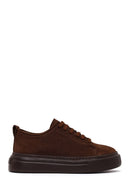 Male Brown Lace-up Thick-soled Nubuck Leather Sneaker | Derimod