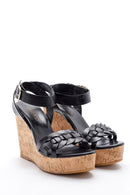 Women's Leather Wedge Heeled Sandals | Derimod