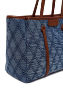 Woman Blue Jean Fabric Long-Strap Shoulder Bag | Derimod