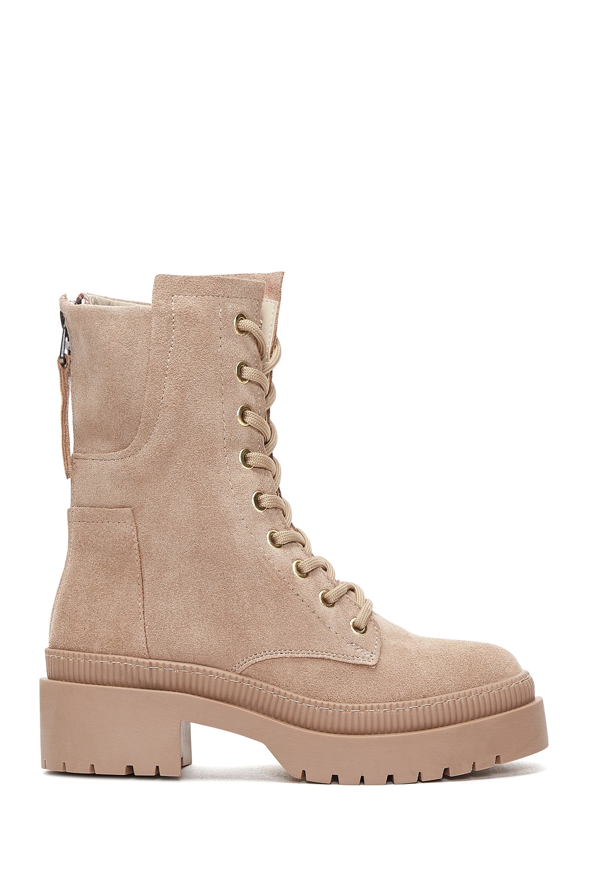 Women's Powder Suede Leather Zippered Boots 22WFD210710 | Derimod