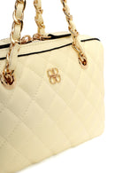 Woman Yellow Long-Strap Quilted Mini Crossbody Bag | Derimod