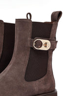 Woman Mink Thick-Soled Suede Leather Chelsea Boots | Derimod