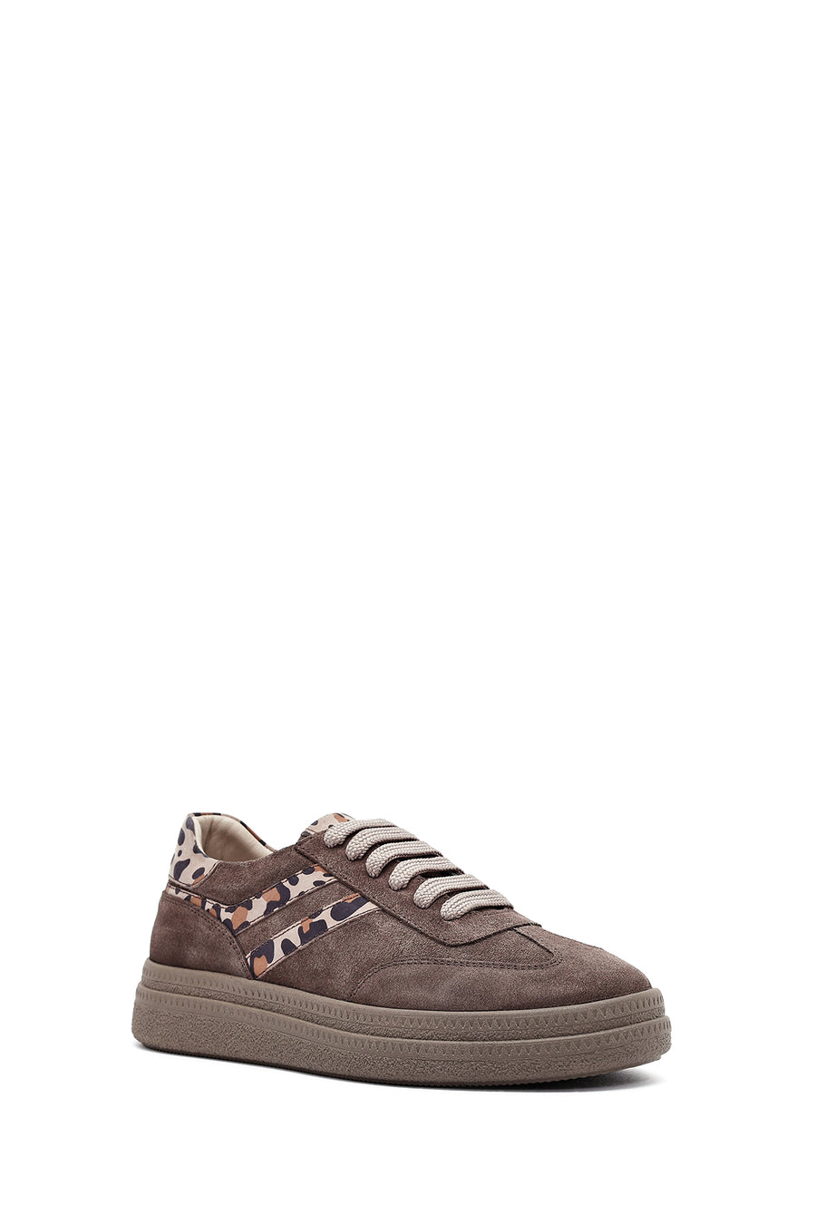 Kadın Vizon Bağcıklı Süet Deri Sneaker