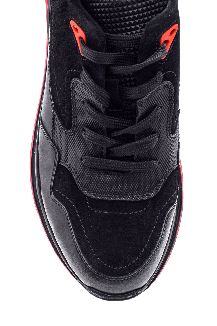 Erkek Süet Detaylı Deri Sneaker
