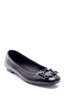 Women's Leather Snakeskin Patterned Ballerinas | Derimod