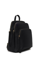 Woman Black Leather Backpack | Derimod