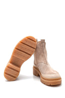 Women's Suede Leather Thick Soled Chelsea Boots | Derimod