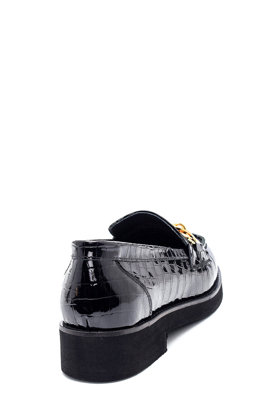 Kadın Deri Zincirli Kroko Loafer