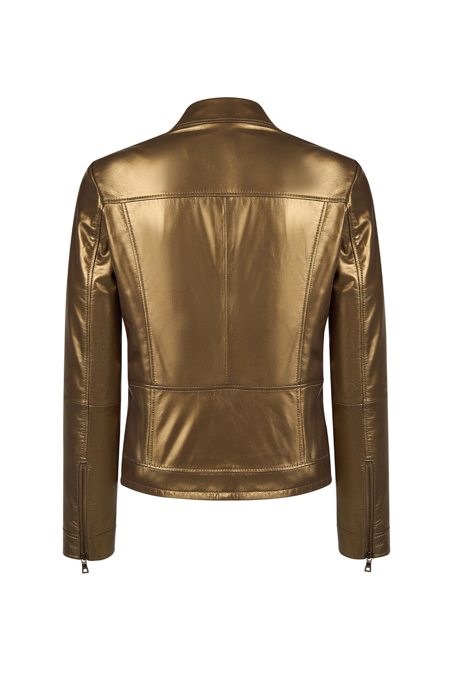 Loretta Woman Bronze Short Leather Jacket