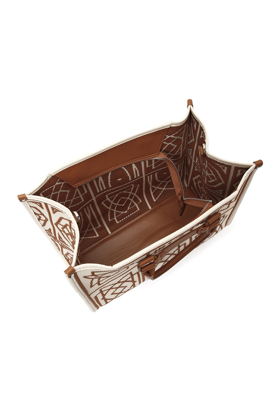 Women's Camel Long Strap Patterned Fabric Shoulder Bag