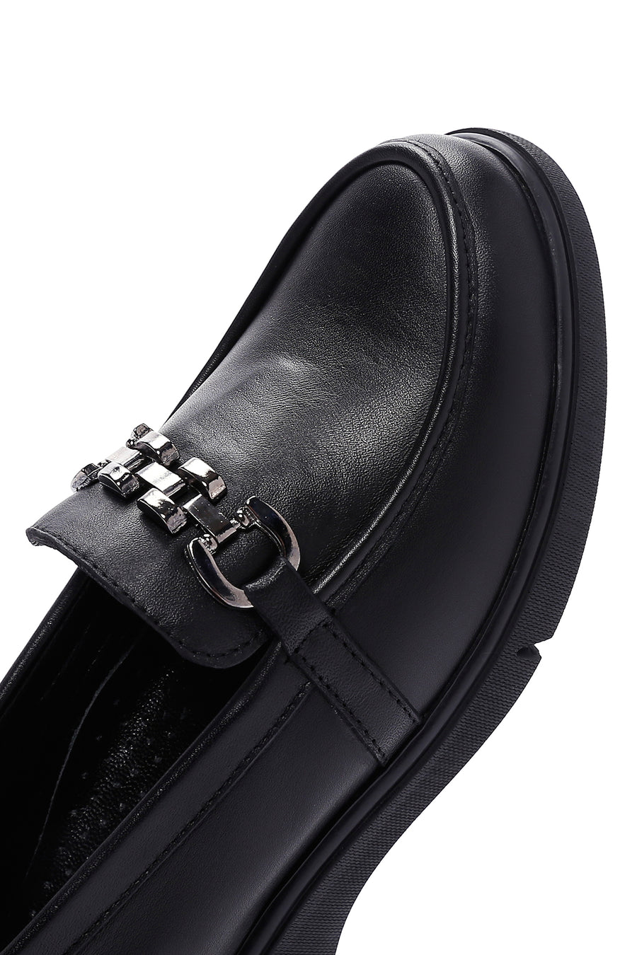 Women's Black Leather Comfort Loafer