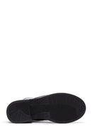 Women's Black Leather Zippered Casual Boots | Derimod