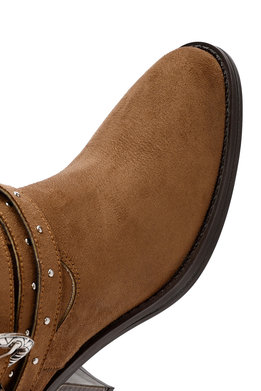 Women's Tan Suede Heeled Cowboy Boots