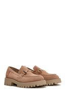 Women's Mink Suede Leather Thick Soled Loafer | Derimod