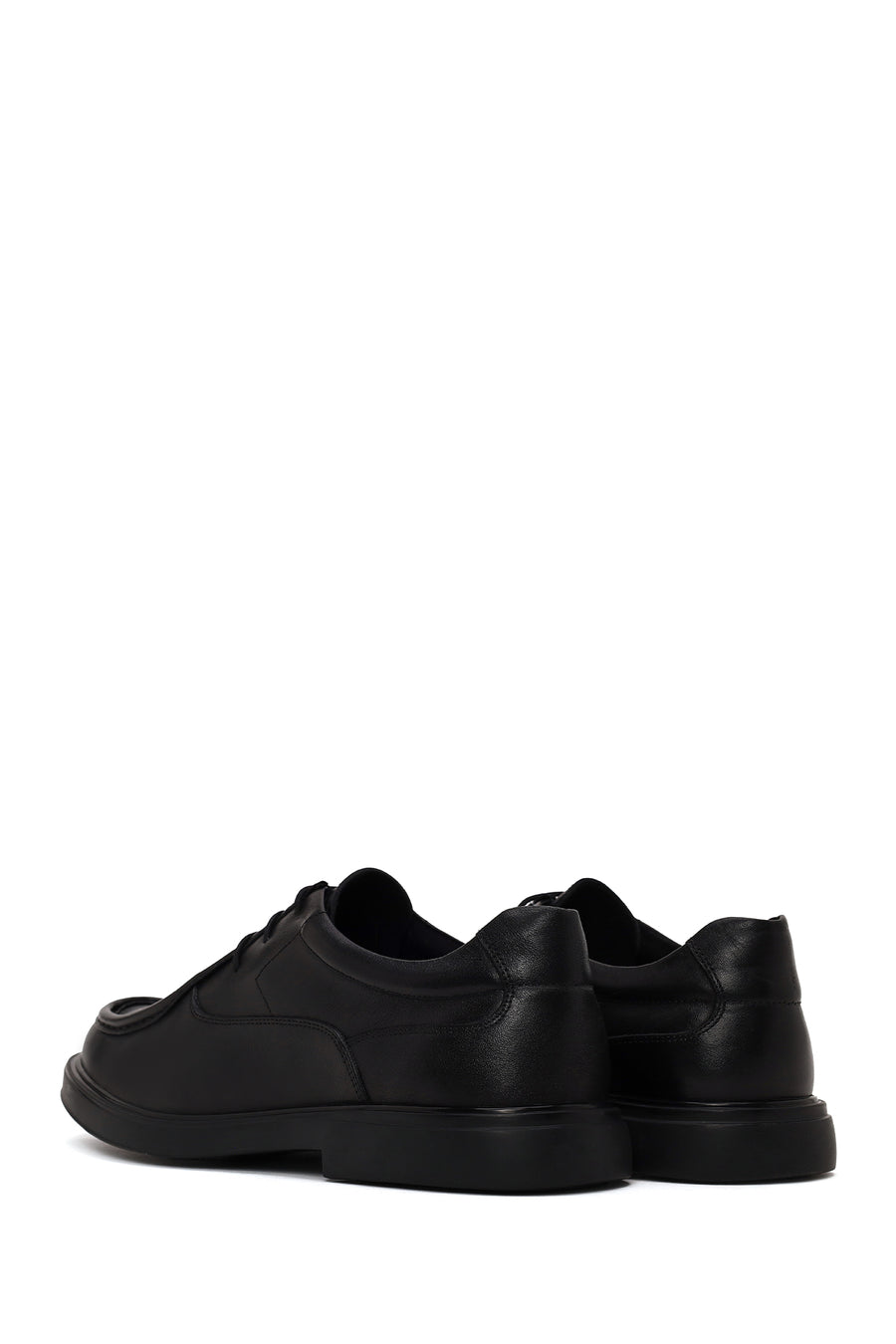 Male Black Lace-Up Leather Casual Shoes