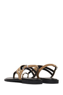 Woman Beige Buckled Toe-Post Suede Sandal | Derimod