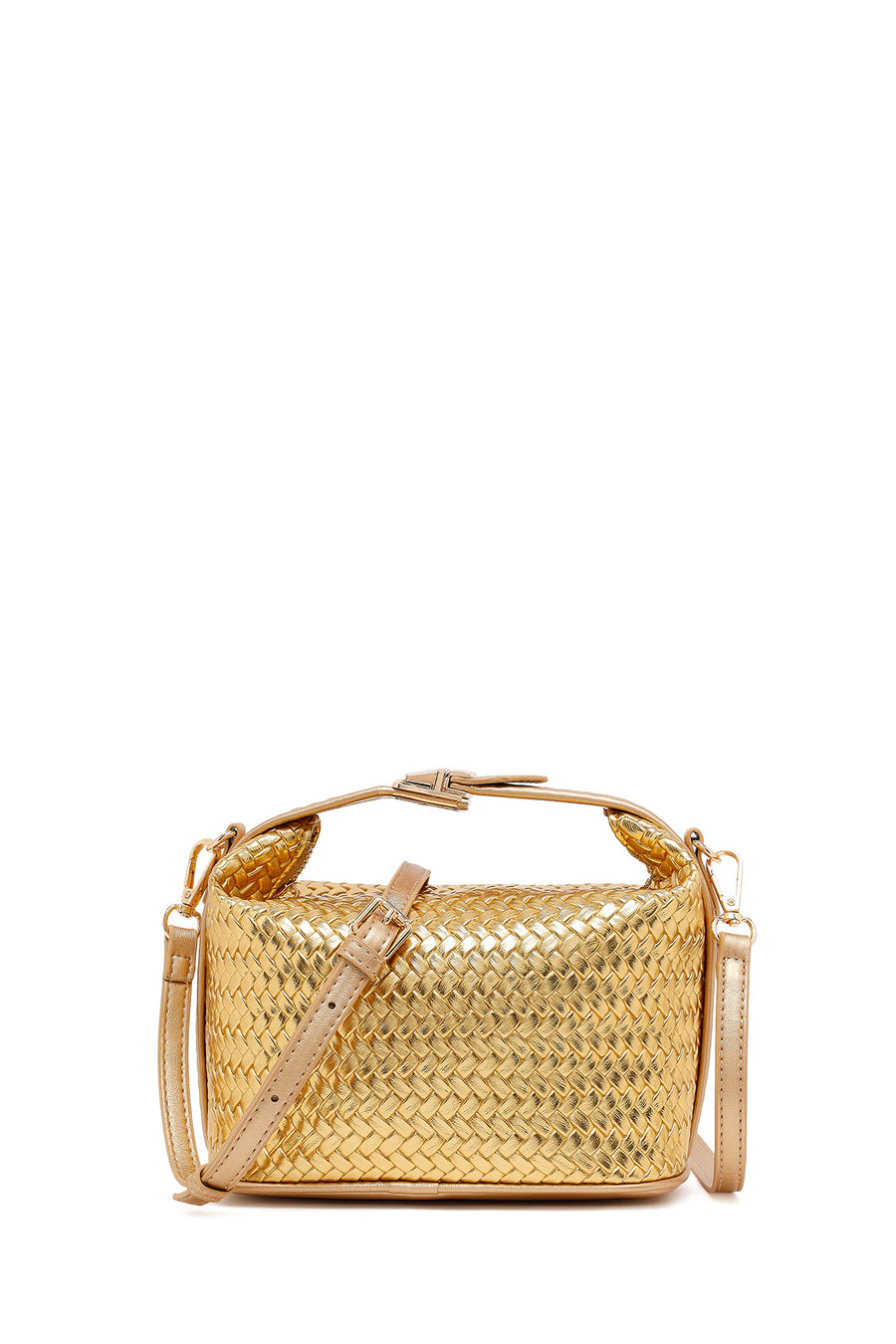 Woman Gold Long-Strap Knitted Shoulder Bag 26SBD293829 | Derimod