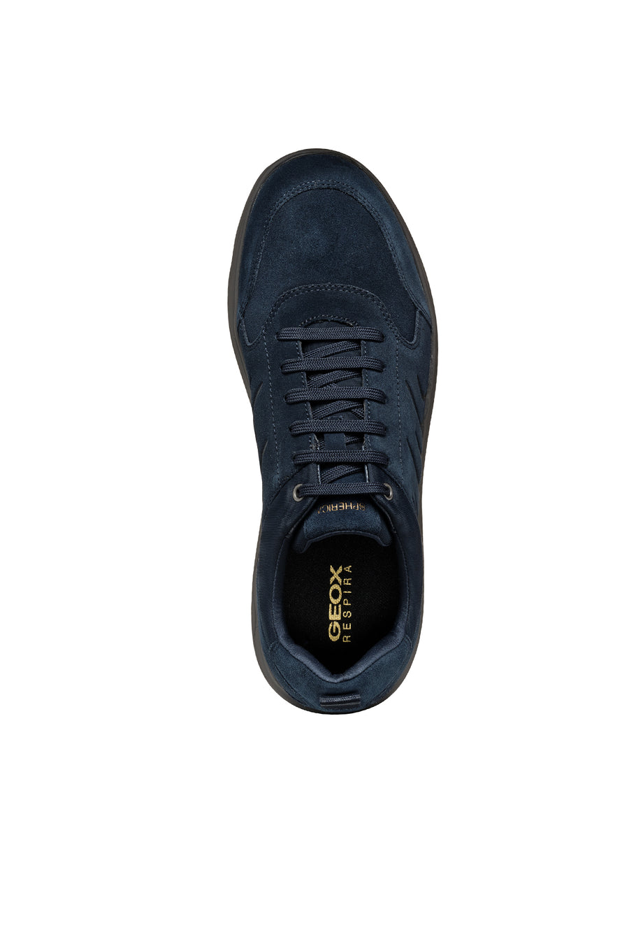 Geox Men's Navy Blue Spherica Lace-Up Suede Leather Sneakers