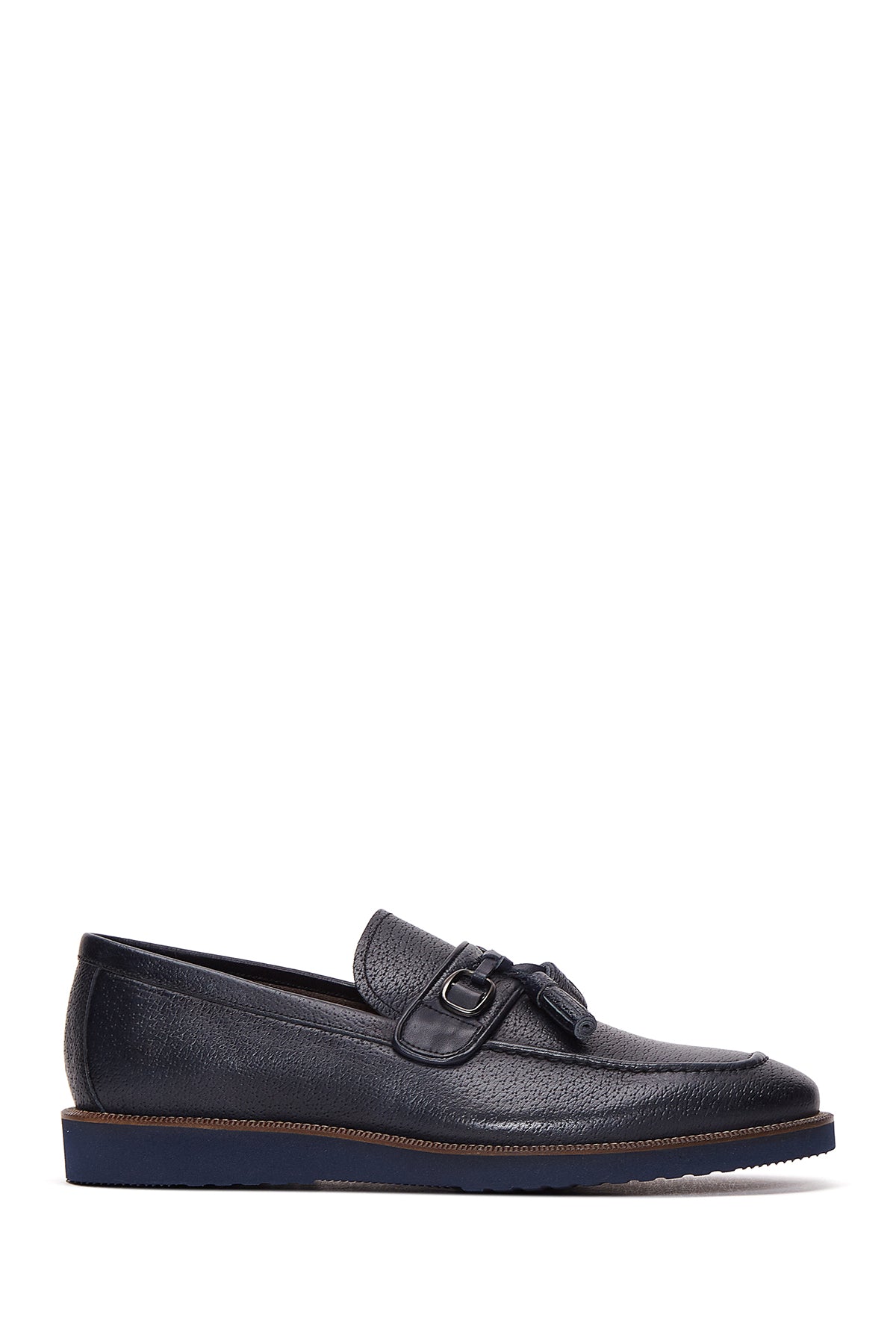 Erkek Lacivert Deri Baskılı Casual Loafer 22SFD605326 | Derimod