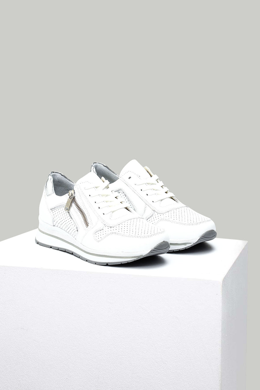 High Heeled Women's Leather Sneaker