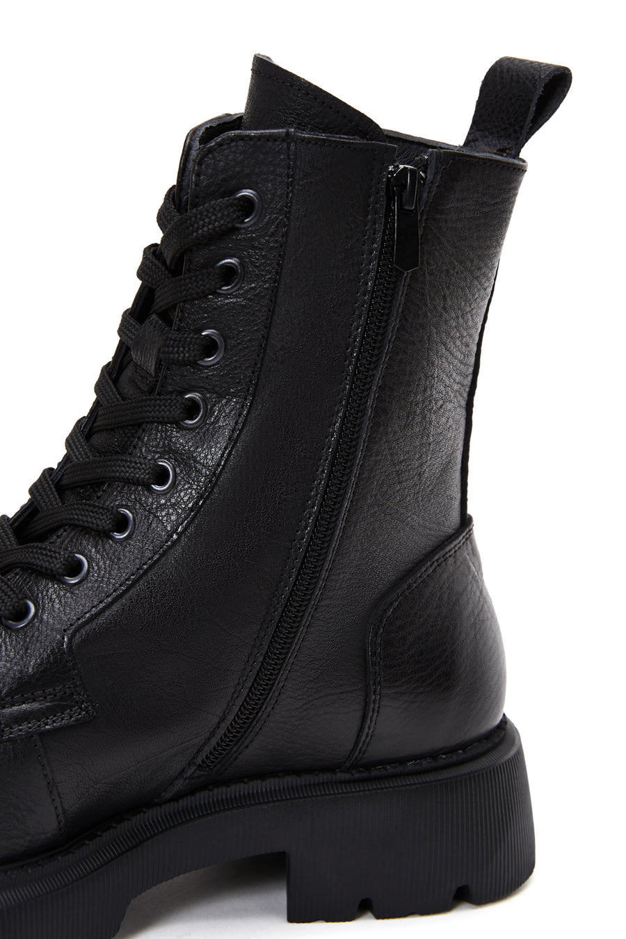 Men's Black Leather Boots Flat Boots