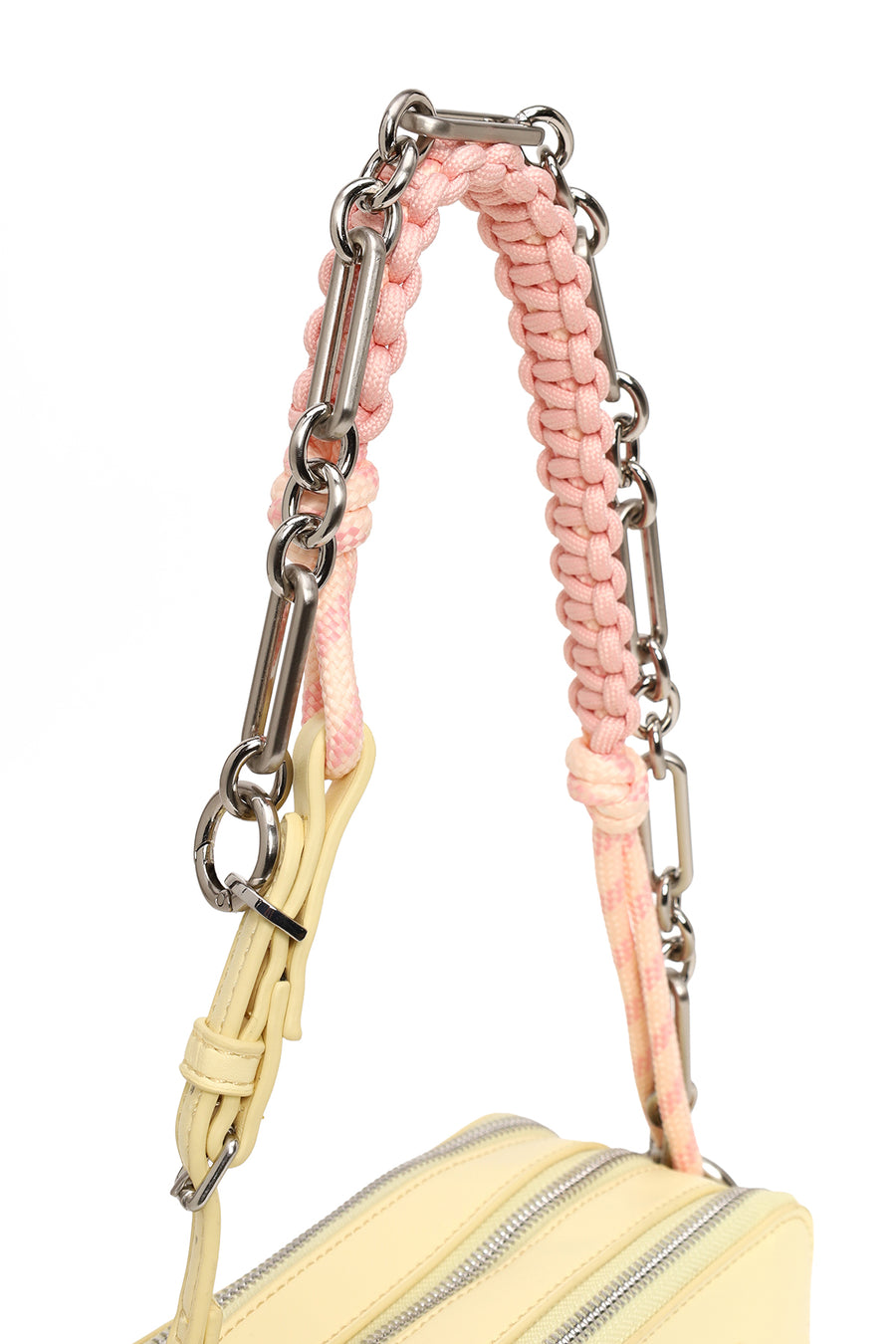 Woman Yellow Double-Strap Printed Crossbody Bag