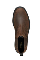 Geox Men's Brown Spherica Ec7 Leather Chelsea Boots | Derimod