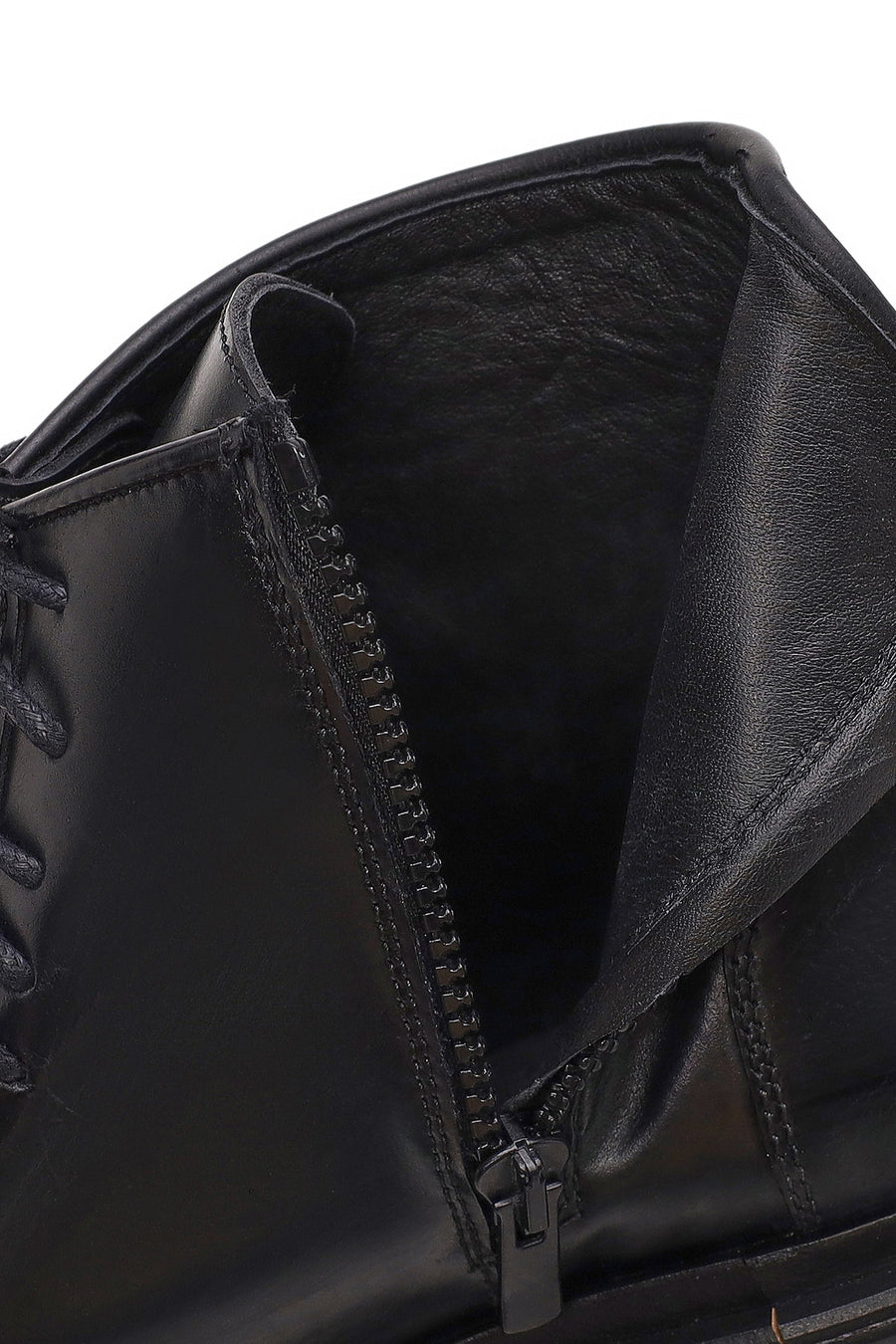 Derimod Black Male Black Zip Closure Chunky Sole Leather Casual Boots