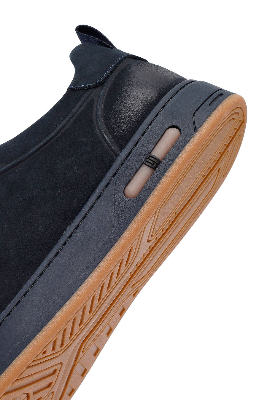 Male Navy Lace-up Nubuck Leather Sneaker