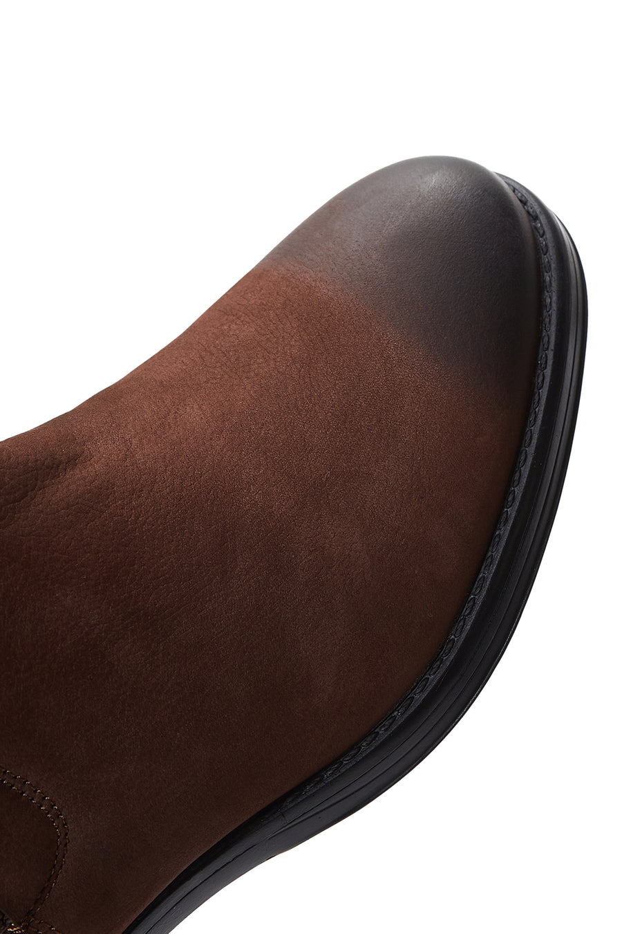 Men's Brown Nubuck Leather Chelsea Flat Boots