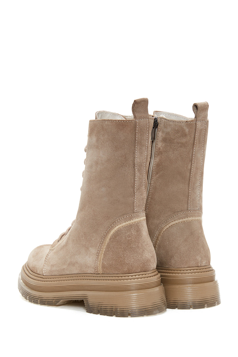 Women's Gray Suede Leather Boots