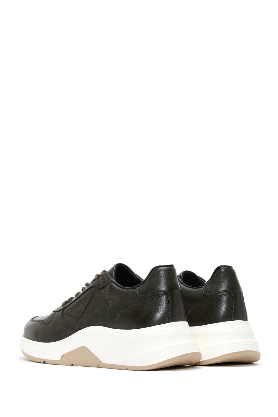 Erkek Haki Deri Sneaker