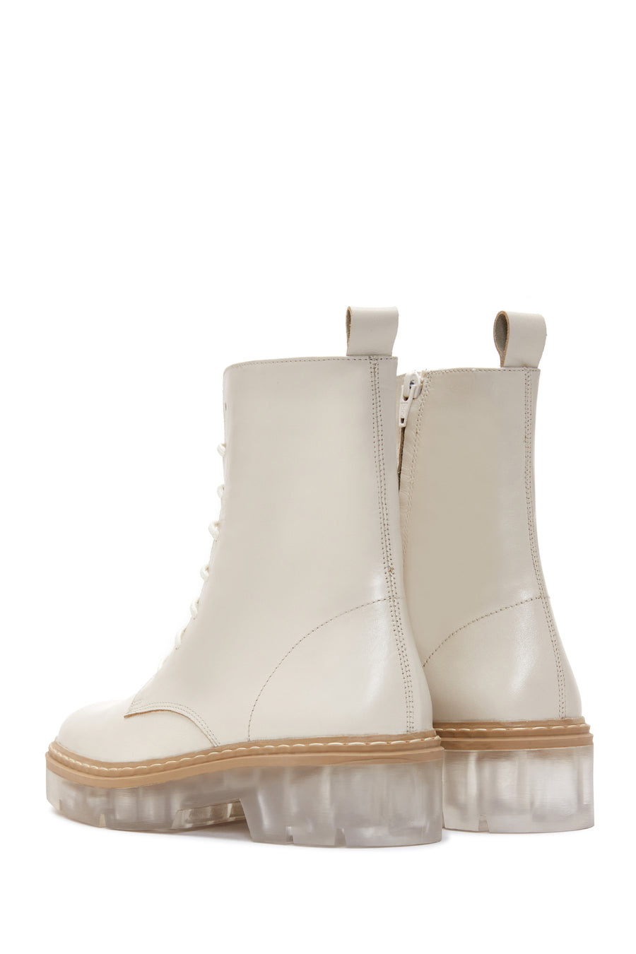Women's Beige Leather Boots