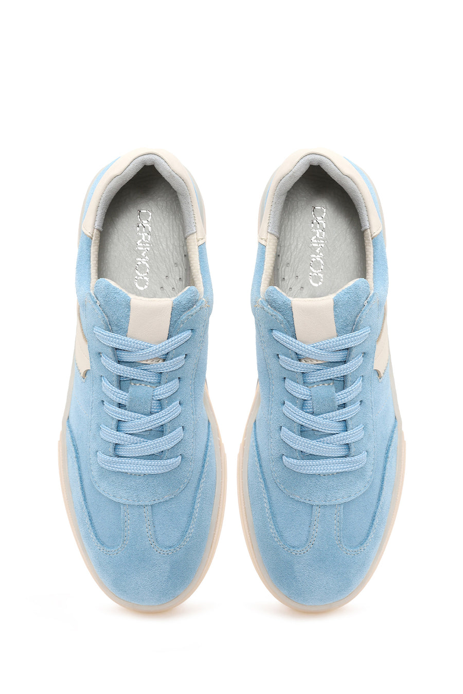 Kadın Mavi Bağcıklı Süet Deri Sneaker
