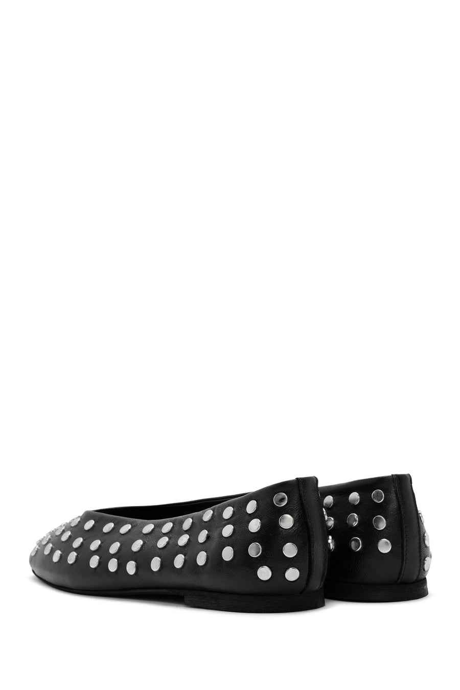 Women's Black Stone Leather Ballerinas