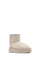 Women's Beige Thick-Soled Suede Leather Boots | Derimod