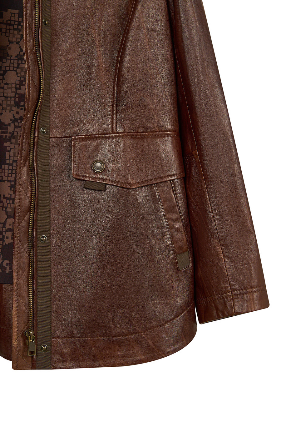 Susan Woman Brown Hooded Leather Coats