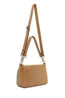 Woman Tan Long-Strap Leather Shoulder Bag | Derimod