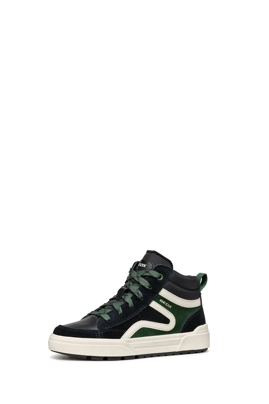 Geox Boy Green Weemble Lace-Up Zipper Detailed Ankle Sneaker